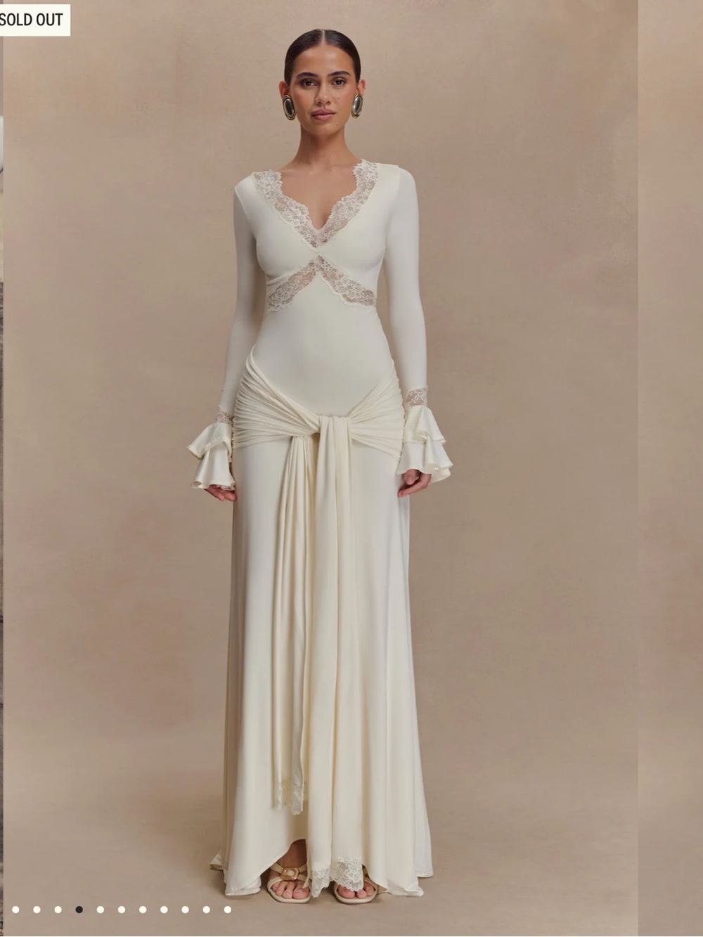 Meshki Electra DressIvory Lace-Trim Maxi Dress